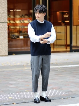 「kolor（カラー）のアイテム（スラックス）」を使った、tom🐶さん（メンズ・167cm）の冬コーディネート