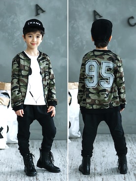 「アイテム（ジャケット/アウター）」を使った、子供服Beeさん（キッズ・120cm）の冬コーディネート