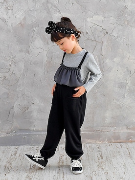 「ワントーンコーデ」｜「アイテム（サロペット/オーバーオール）」を使った、子供服Beeさん（キッズ・110cm）の夏コーディネート