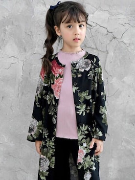 「アイテム（カーディガン/ボレロ）」を使った、子供服Beeさん（キッズ・110cm）の秋コーディネート