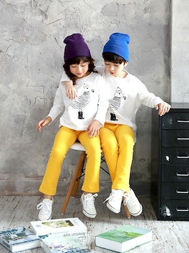 「Bee des Bee（ビーデスビー）のアイテム（パンツ）」を使った、子供服Beeさん（キッズ・110cm）の秋コーディネート