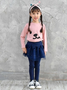 「Bee des Bee（ビーデスビー）のアイテム」を使った、子供服Beeさん（キッズ・110cm）の秋コーディネート