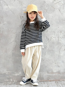 「Bee des Bee（ビーデスビー）のアイテム」を使った、子供服Beeさん（キッズ・110cm）の冬コーディネート