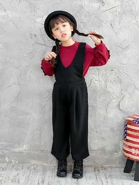 「Bee des Bee（ビーデスビー）のアイテム（パンツ）」を使った、子供服Beeさん（キッズ・110cm）の冬コーディネート