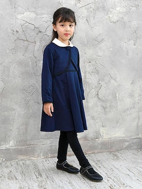 「Bee des Bee（ビーデスビー）のアイテム（ワンピース/ドレス）」を使った、子供服Beeさん（キッズ・110cm）の冬コーディネート