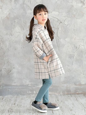 「Bee des Bee（ビーデスビー）のアイテム（ワンピース/ドレス）」を使った、子供服Beeさん（キッズ・110cm）の冬コーディネート