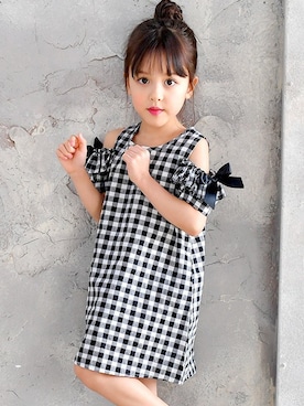 「Bee des Bee（ビーデスビー）のアイテム（ワンピース/ドレス）」を使った、子供服Beeさん（キッズ・108cm）の夏コーディネート