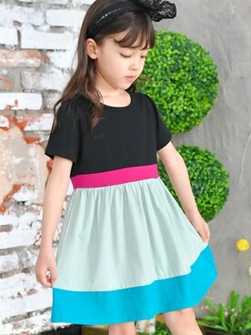 「Bee des Bee（ビーデスビー）のアイテム（ワンピース/ドレス）」を使った、子供服Beeさん（キッズ・112cm）の夏コーディネート