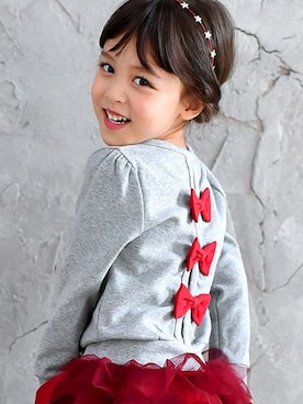 「アイテム（カーディガン/ボレロ）」を使った、子供服Beeさん（キッズ・115cm）の秋コーディネート