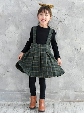 「Bee des Bee（ビーデスビー）のアイテム（パンツ）」を使った、子供服Beeさん（キッズ・113cm）の秋コーディネート