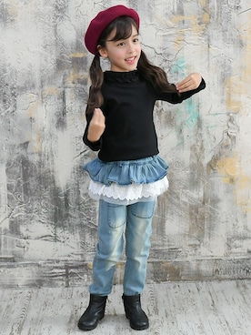 「韓国子供服bee」｜子供服Beeさん（キッズ・117cm）の秋コーディネート