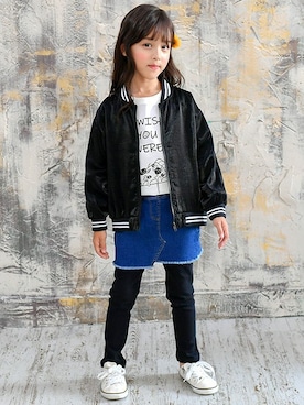 「#秋コーデ」｜「アイテム（ジャケット/アウター）」を使った、子供服Beeさん（キッズ・120cm）の秋コーディネート