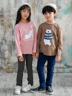 「Bee des Bee（ビーデスビー）のアイテム（パンツ）」を使った、子供服Beeさん（キッズ・120cm）の冬コーディネート