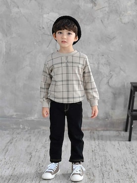 「アイテム（スウェット）」を使った、子供服Beeさん（キッズ・104cm）の冬コーディネート