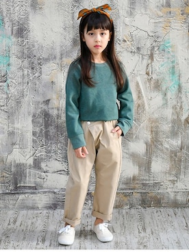 「Bee des Bee（ビーデスビー）のアイテム（パンツ）」を使った、子供服Beeさん（キッズ・120cm）の冬コーディネート