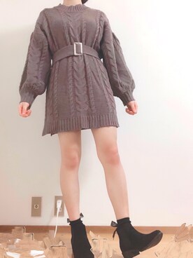 「PairPair（ペアペア）のアイテム（ワンピース/ドレス）」を使った、なっちゃんさん（レディース・150cm）の冬コーディネート