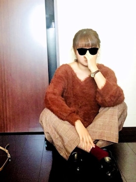 「アイテム（ピアス（両耳用））」を使った、emichonさん（レディース・153cm・20代）の秋コーディネート