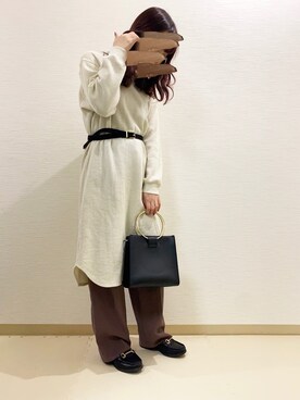 ベルトを使った ワッフルワンピース の人気ファッションコーディネート Wear