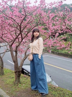 「DOUGHNUT（ドーナッツ）のアイテム」を使った、ㄙㄚㄩㄚさん（レディース・160cm）の春コーディネート