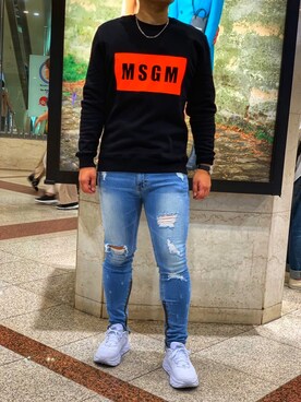 「MSGM（エムエスジーエム）のアイテム（スウェット）」を使った、赤司さん（メンズ・174cm）の秋コーディネート