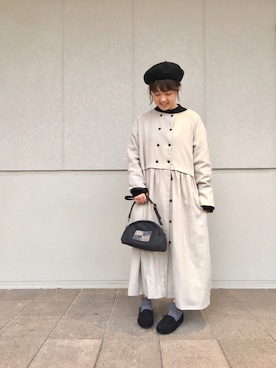 「刺繍」｜「アイテム（モカシン/デッキシューズ）」を使った、とりみさん（レディース・156cm）の冬コーディネート