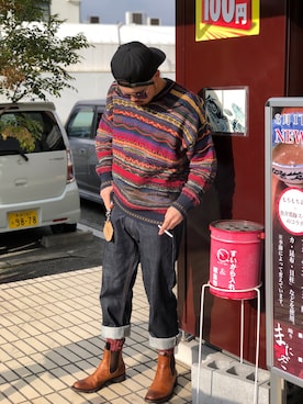 「SENDRA（センドラ）のアイテム」を使った、Ryo Hiraさん（メンズ・170cm）の冬コーディネート