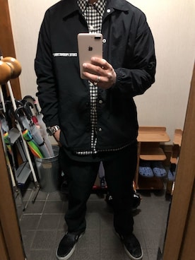 「COOTIE」｜「アイテム（ジャケット/アウター）」を使った、Ryo Hiraさん（メンズ・170cm）の冬コーディネート