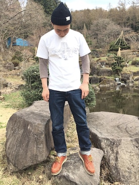 「RED WING（レッドウィング）のREDWING（レッドウィング） Work Oxford（ワークオックスフォード） 8103（ブーツ）」を使った、慶人栗木さん（メンズ・167cm）の春コーディネート