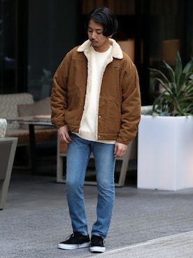 「Wrangler（ラングラー）のアイテム（ブルゾン）」を使った、SASAさん（メンズ・175cm）の秋コーディネート