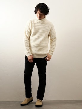「JOURNAL STANDARD relume（ジャーナルスタンダード　レリューム）のアイテム（ニット/セーター）」を使った、SASAさん（メンズ・175cm）の秋コーディネート