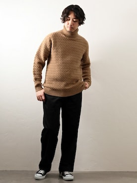 「JOURNAL STANDARD relume（ジャーナルスタンダード　レリューム）のアイテム（ニット/セーター）」を使った、SASAさん（メンズ・175cm）の秋コーディネート