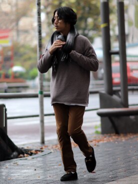 「JOURNAL STANDARD relume（ジャーナルスタンダード　レリューム）のアイテム（ニット/セーター）」を使った、SASAさん（メンズ・175cm）の冬コーディネート