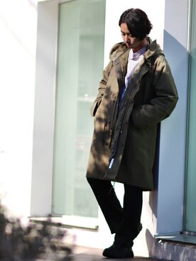 「JOURNAL STANDARD relume（ジャーナルスタンダード　レリューム）のアイテム（モッズコート）」を使った、SASAさん（メンズ・175cm）の冬コーディネート