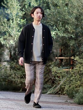 「Champion（チャンピオン）のアイテム（ブルゾン）」を使った、SASAさん（メンズ・175cm）の冬コーディネート