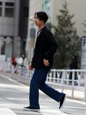 「Champion（チャンピオン）のアイテム（ブルゾン）」を使った、SASAさん（メンズ・175cm）の冬コーディネート