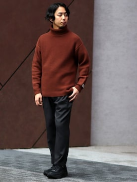 「JOURNAL STANDARD relume（ジャーナルスタンダード　レリューム）のアイテム（ニット/セーター）」を使った、SASAさん（メンズ・175cm）の冬コーディネート