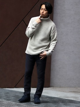 「JOURNAL STANDARD relume（ジャーナルスタンダード　レリューム）のアイテム（ニット/セーター）」を使った、SASAさん（メンズ・175cm）の冬コーディネート