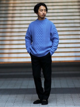 「JOURNAL STANDARD relume（ジャーナルスタンダード　レリューム）のアイテム（ニット/セーター）」を使った、SASAさん（メンズ・175cm）の冬コーディネート