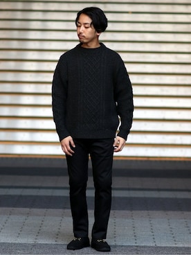 「JOURNAL STANDARD relume（ジャーナルスタンダード　レリューム）のアイテム（ニット/セーター）」を使った、SASAさん（メンズ・175cm）の冬コーディネート