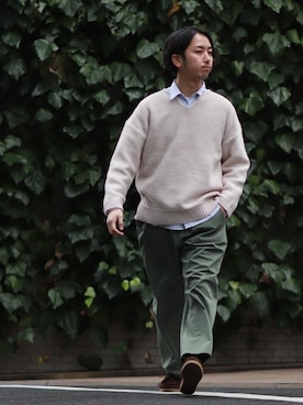 「JOURNAL STANDARD relume（ジャーナルスタンダード　レリューム）のアイテム（ニット/セーター）」を使った、SASAさん（メンズ・175cm）の冬コーディネート