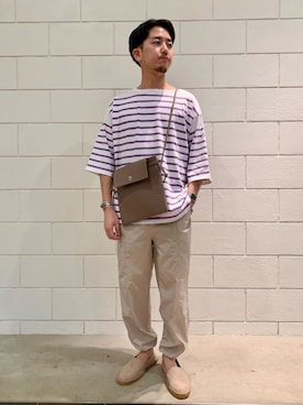 「417 EDIFICE（フォーワンセブンエディフィス）のアイテム（シューズ）」を使った、SASAさん（メンズ・175cm）の夏コーディネート