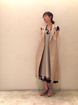 「united arrows」｜「アイテム（チュニック）」を使った、Ayano Fujitaさん（レディース・165cm）の春コーディネート