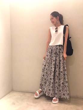 「A.D.S.R.（エーディーエスアール）のA.D.S.R　エー・ディー・エス・アール　MILLIE　ミリー（サングラス、ベージュ系）」を使った、Ayano Fujitaさん（レディース・165cm）の春コーディネート