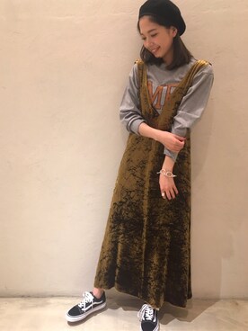 「united arrows」｜「アイテム（オールインワン・サロペット）」を使った、Ayano Fujitaさん（レディース・165cm）の秋コーディネート