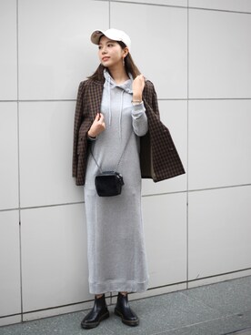 「BEAUTY&YOUTH UNITED ARROWS（ビューティーアンドユースユナイテッドアローズ）のBY ガンクラブチェックダブルジャケット（テーラードジャケット、ブラウン系）」を使った、Ayano Fujitaさん（レディース・165cm）の秋コーディネート