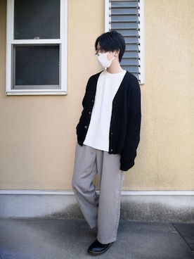 「WYM LIDNM（ウィム バイ リドム）のMILANO RIB HEAVY WEIGHT PO KNIT（ニット/セーター）」を使った、わたるさん（メンズ・168cm）の春コーディネート