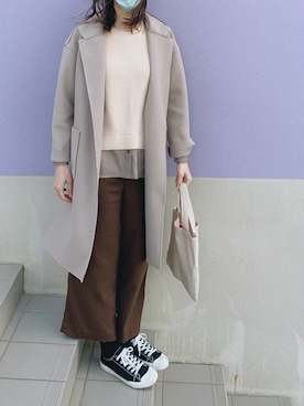 「VINTAGE（ヴィンテージ）のアイテム（ムートンコート）」を使った、yigagagaさん（レディース・166cm）の冬コーディネート