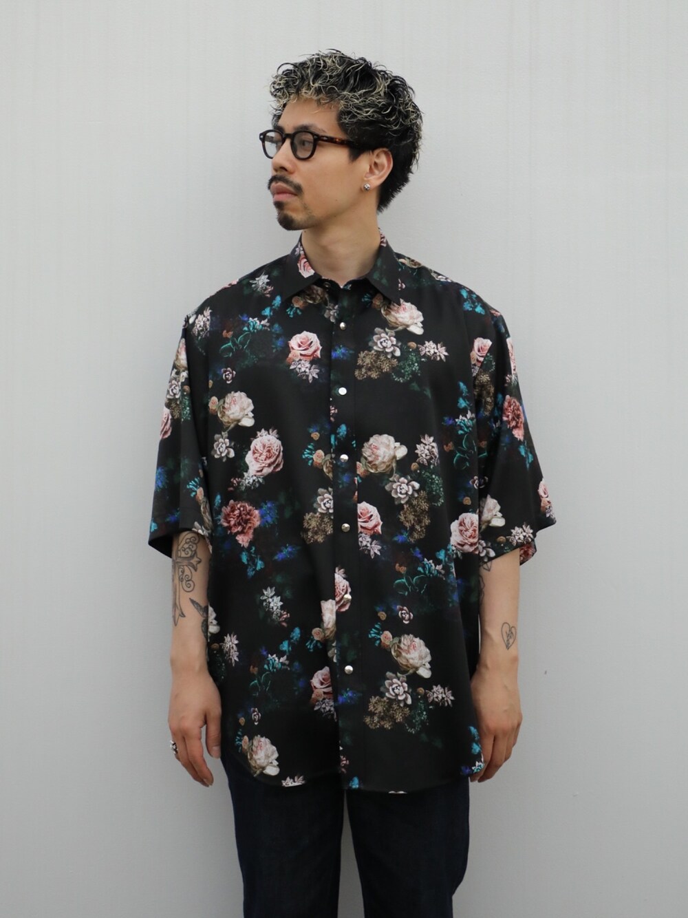 JOHN LAWRENCE SULLIVAN総柄Flower S/S Shirtメンズ - mirabellor.com