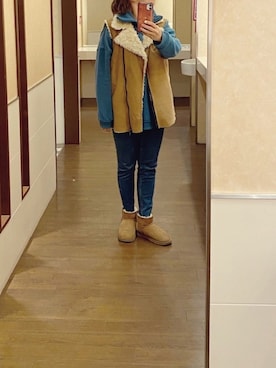 「スエット」｜「アイテム（その他アウター）」を使った、momoさん（レディース・160cm）の冬コーディネート