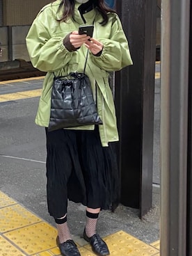 「JEANASIS（ジーナシス）のアイテム（バレエシューズ）」を使った、Ⓜ︎anaさん（レディース・163cm）の冬コーディネート